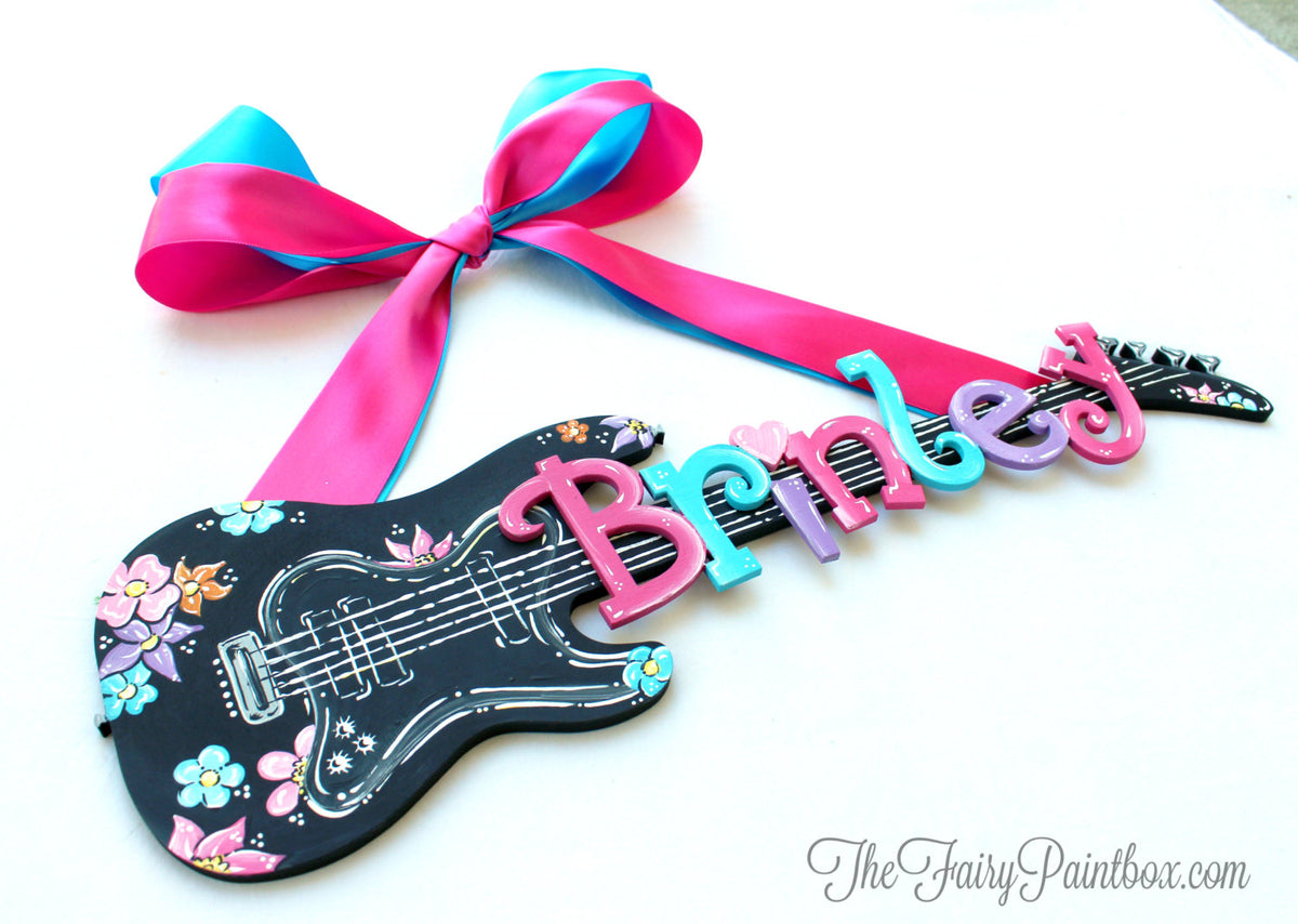 Personalized Guitar Kids Room Wall Decoration - Guitar Decoration Baby –  TheFairyPaintBox
