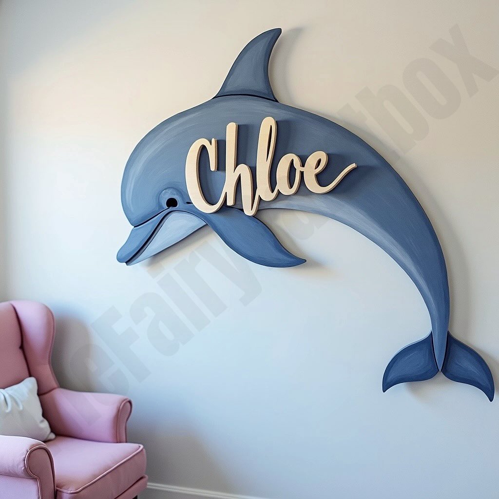 Custom Wood Dolphin Nursery Decor