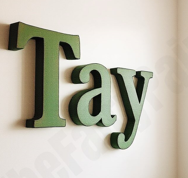 Moody Green Wall Letters for Baby Room