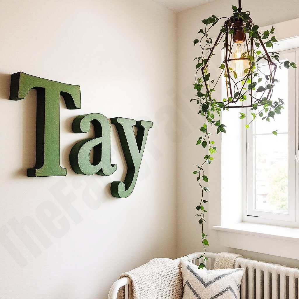 Green Painted Wood Letters Nursery Room