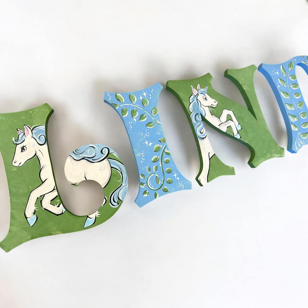 Hand Painted Letters with Horses