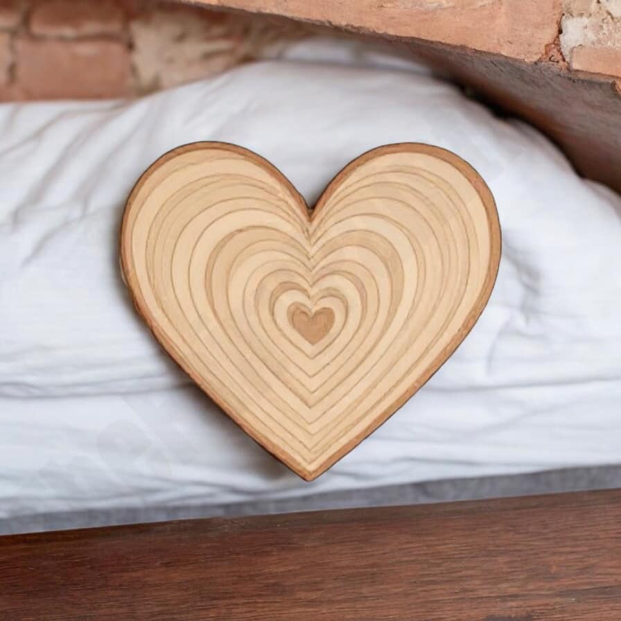 Tree Ring Wooden Heart Wall Sign