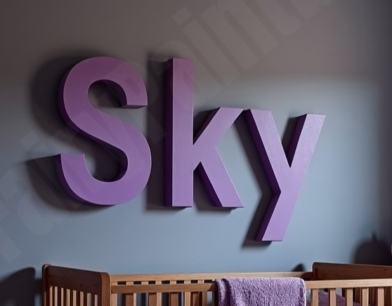 Purple Painted Wooden Letters for Wall