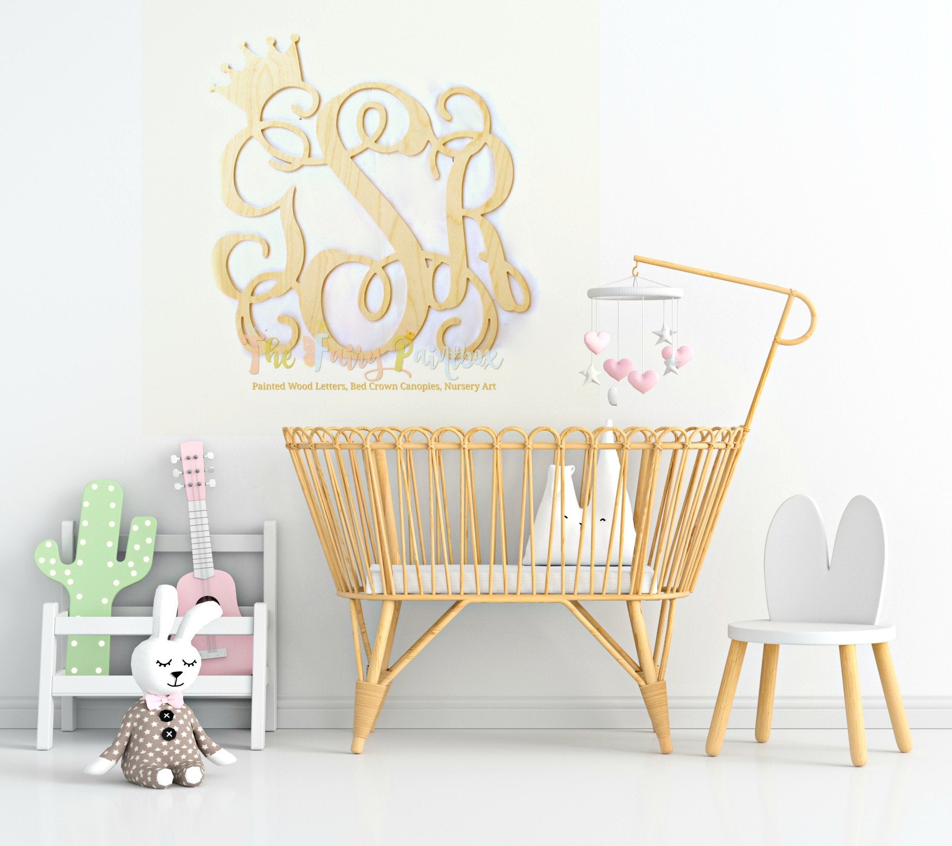 Gold Nursery Wall Monogram Letters - Monogram Wall Hanging - Gold